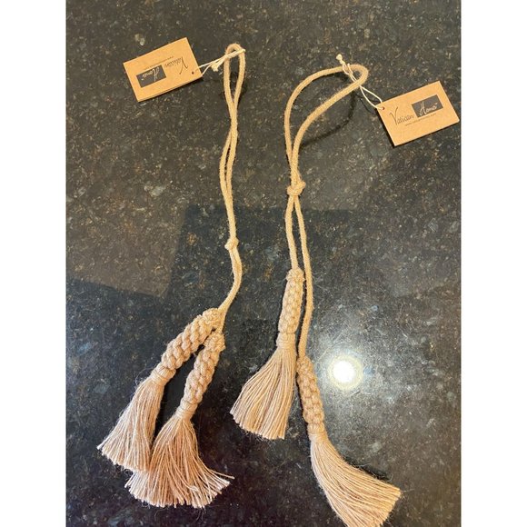 Burlap Jute Windowpane Weave Ribbon and 2 Tassels, Ribbon is 4" W x 10 Yds. NWT - Picture 6 of 7